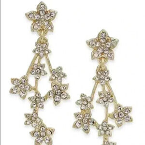 iNC new Gold Tone Crystal Flower Linear Earring